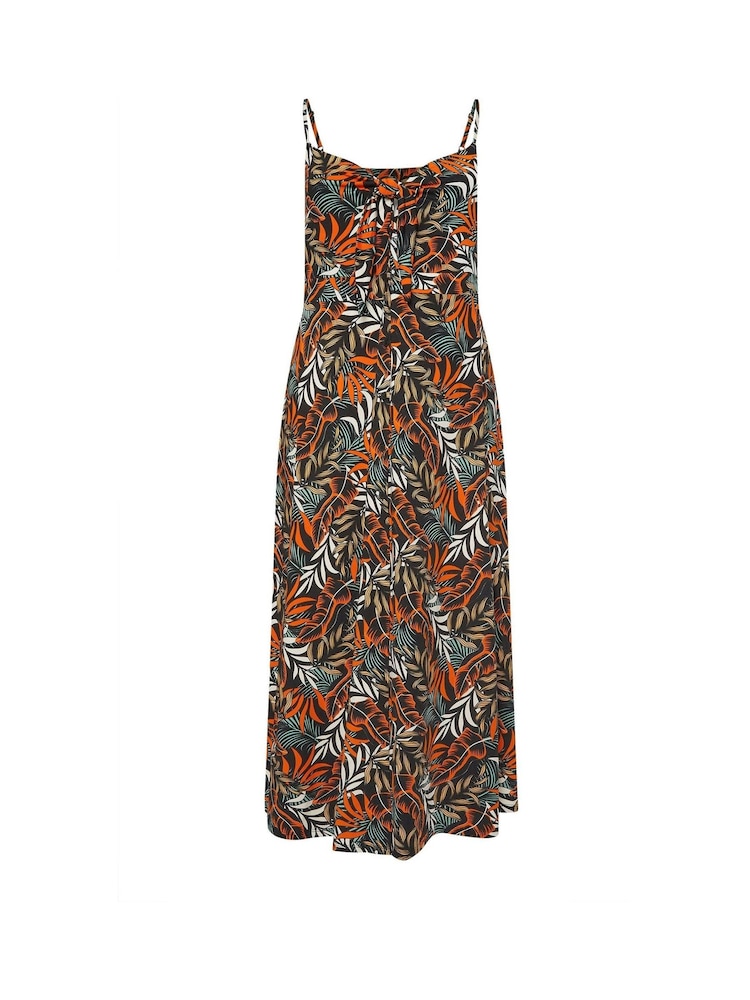 Yours Curve Black Leaf Print Maxi Dress - Image 6 of 6