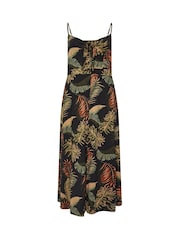Yours Curve Black Leaf Print Maxi Dress - Image 6 of 6