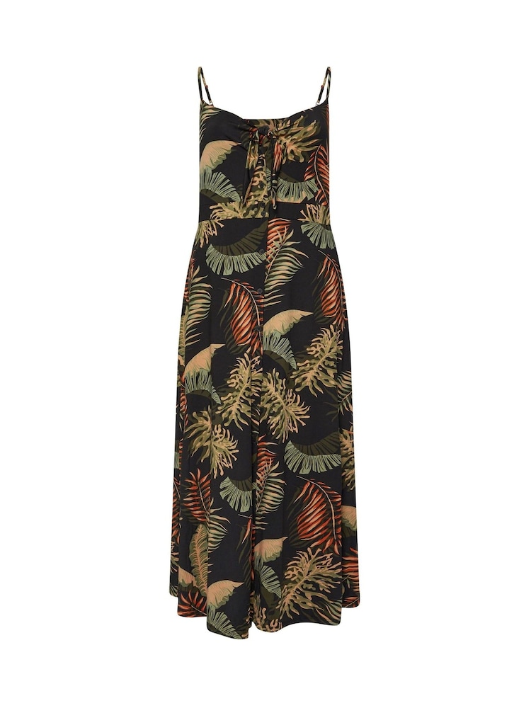 Yours Curve Black Leaf Print Maxi Dress - Image 6 of 6
