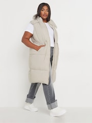 Бежевый - Yours Curve Drawcord Panelled Gilet - Image 1 of 4