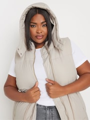 Бежевый - Yours Curve Drawcord Panelled Gilet - Image 4 of 4