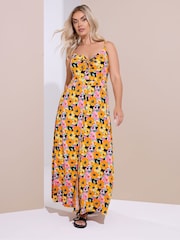 Yours Curve Black Floral Print Maxi Dress - Image 1 of 5