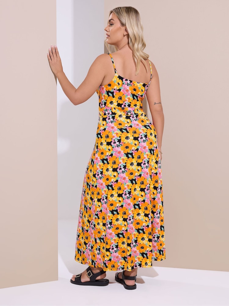 Yours Curve Black Floral Print Maxi Dress - Image 2 of 5
