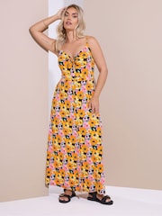 Yours Curve Black Floral Print Maxi Dress - Image 3 of 5