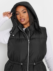 Черный - Yours Curve Drawcord Panelled Gilet - Image 3 of 4
