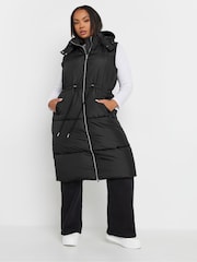 Черный - Yours Curve Drawcord Panelled Gilet - Image 4 of 4