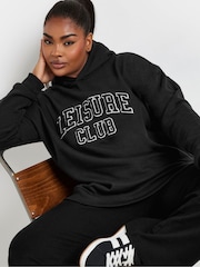 črna - Yours Curve Leisure Club Hoodie - Slika 1 iz 5