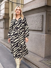 Yours Curve Black Long Sleeve Shirt Dress - Image 1 of 6