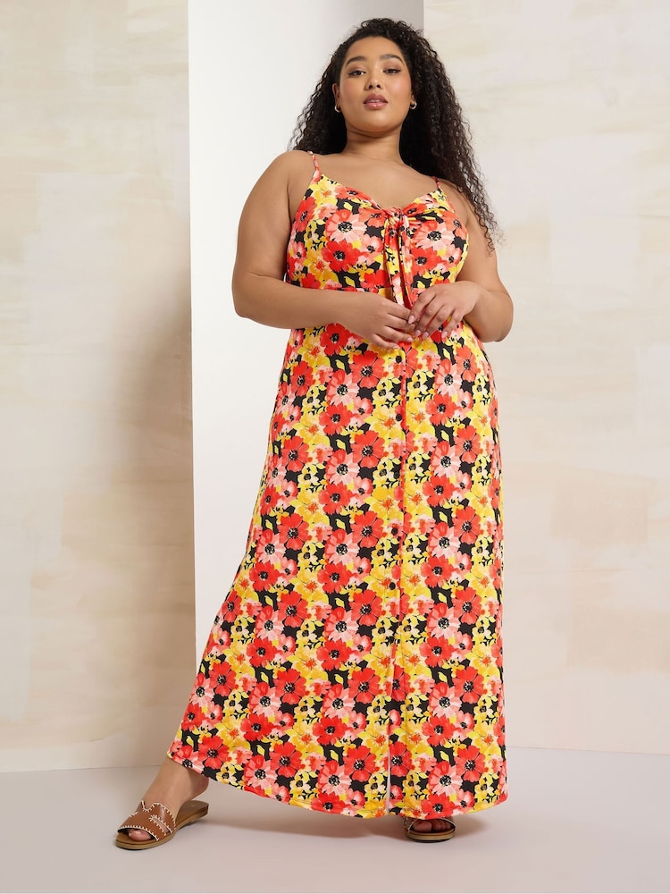 Yours Curve Black Floral Print Maxi Dress - Image 1 of 5