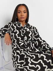 Yours Curve Black Long Sleeve Shirt Dress - Image 5 of 6