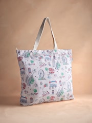 Cath Kidston Ecru Lovely London Large Foldaway Tote Bag - Image 1 of 4