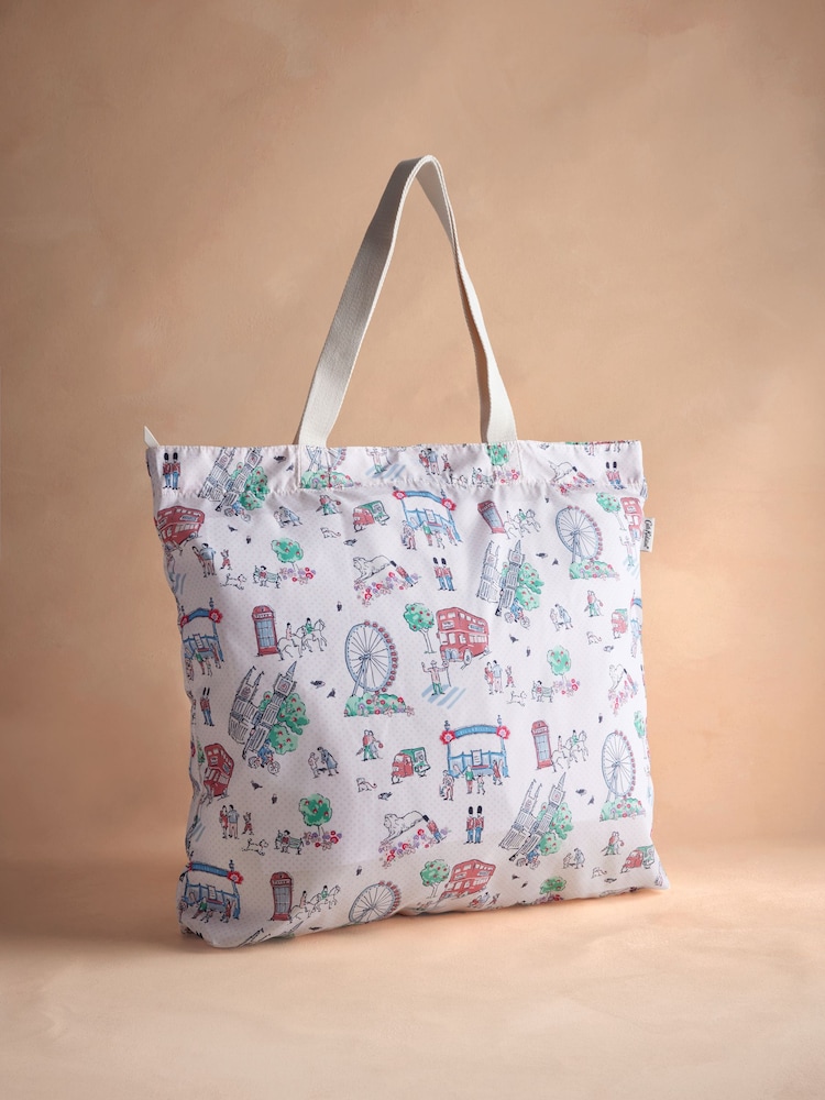 Cath Kidston Ecru Lovely London Large Foldaway Tote Bag - Image 1 of 4