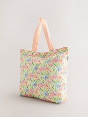 Cath Kidston Yellow Bunnies Floral Print Large Foldaway Tote Bag - Image 1 of 7