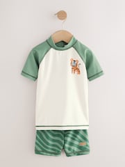 Verde caqui - Rash Vest and Stretch Shorts Set (3mths-7yrs) - Imagen 1 de 5