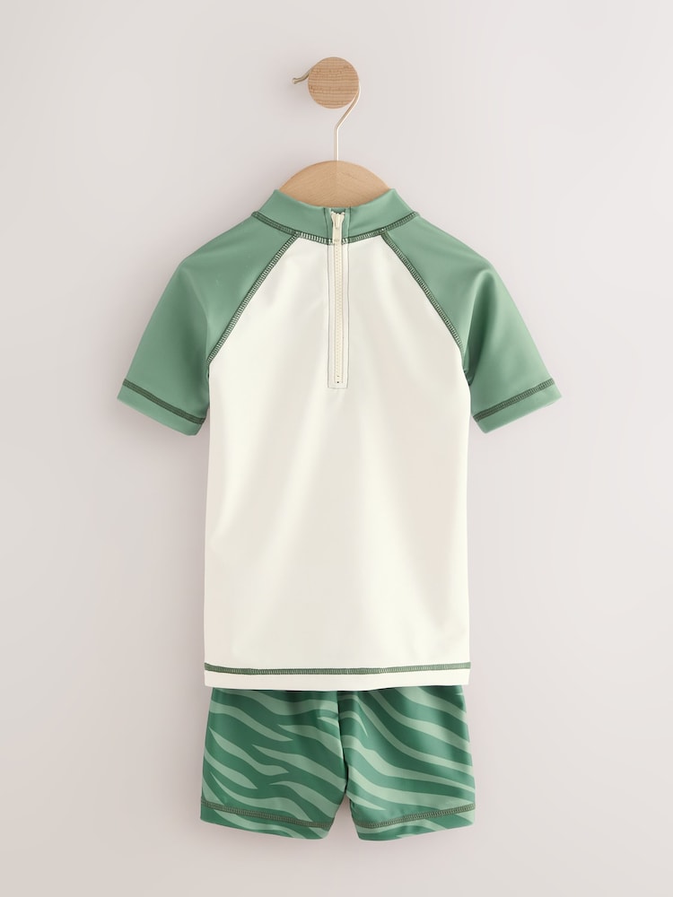 Verde caqui - Rash Vest and Stretch Shorts Set (3mths-7yrs) - Imagen 2 de 5