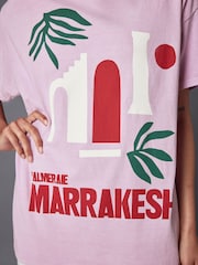 Pink Bright City Graphic 100% Cotton T-Shirt - Image 4 of 7