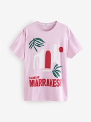 Pink Bright City Graphic 100% Cotton T-Shirt - Image 5 of 7