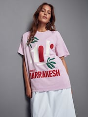 Pink Bright City Graphic 100% Cotton T-Shirt - Image 6 of 7