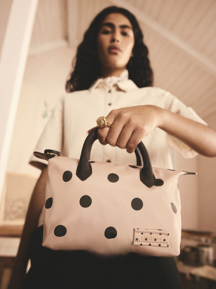 Cath Kidston Pink Spot Mini Cross Body Tote Bag - Image 4 of 8