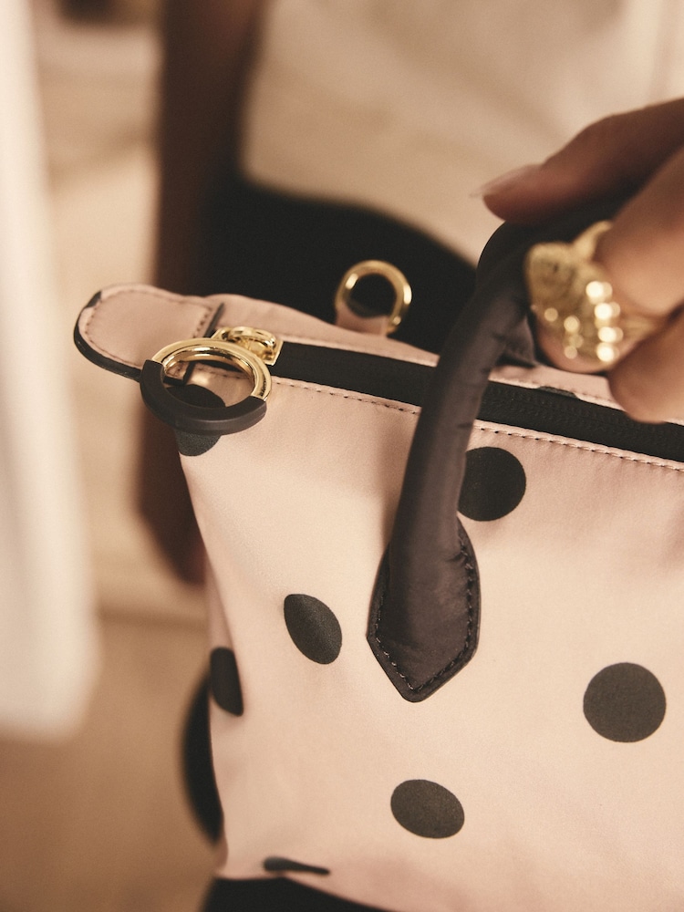 Cath Kidston Pink Spot Mini Cross Body Tote Bag - Image 5 of 8