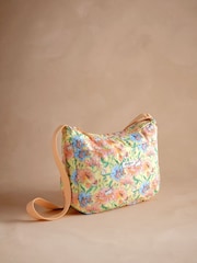 Cath Kidston Yellow Bunnies Floral Foldaway Cross Body Bag - Image 1 of 4