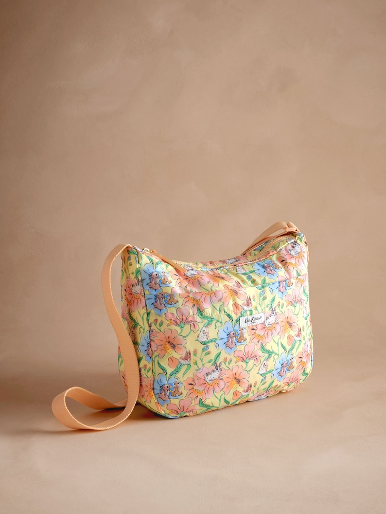 Cath Kidston Yellow Bunnies Floral Foldaway Cross Body Bag - Image 1 of 4