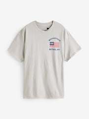 Greige 100% Cotton Woodstock Festival Licence Graphic T-Shirt - Image 4 of 6