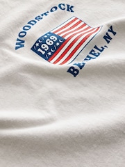 Greige 100% Cotton Woodstock Festival Licence Graphic T-Shirt - Image 6 of 6