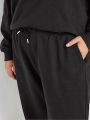Yours Curve Black Appliqué Cuffed Joggers - Image 4 of 5