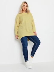 Yours Curve Green Essential Jumper - Image 2 of 4