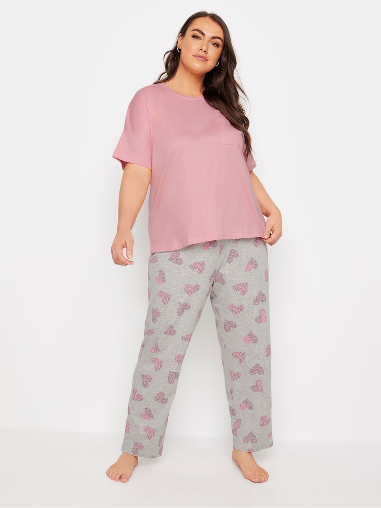 Yours Curve Pink Eat Sleep Dream Cami Pyjamas Set 4 Pack - Image 2 of 4