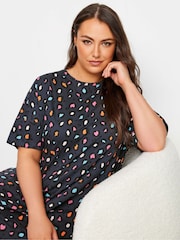 Yours Curve Grey Rainbow Animal Sleep T-Shirt - Image 4 of 5