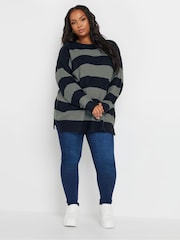 Yours Curve Blue Drop Shoulder Jumper - Image 2 of 5