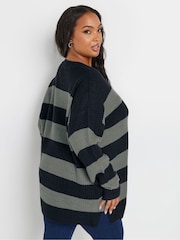 Yours Curve Blue Drop Shoulder Jumper - Image 3 of 5