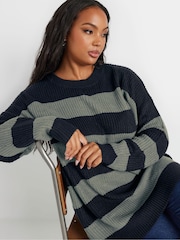 Yours Curve Blue Drop Shoulder Jumper - Image 4 of 5