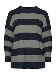 Yours Curve Blue Drop Shoulder Jumper - Image 5 of 5