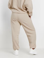 Yours Curve Natural Appliqué Cuffed Joggers - Image 3 of 6