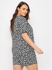 Yours Curve Black Love And Nap Long Sleeve 100% Cotton Pyjamas Set 4 Pack - Image 4 of 4