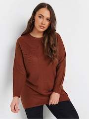 Yours Curve Brown Essential Jumper - Image 1 of 4