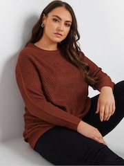 Yours Curve Brown Essential Jumper - Image 4 of 4