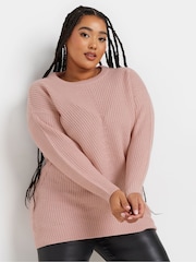 Yours Curve Pink Essential Jumper - Image 1 of 5