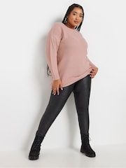 Yours Curve Pink Essential Jumper - Image 2 of 5