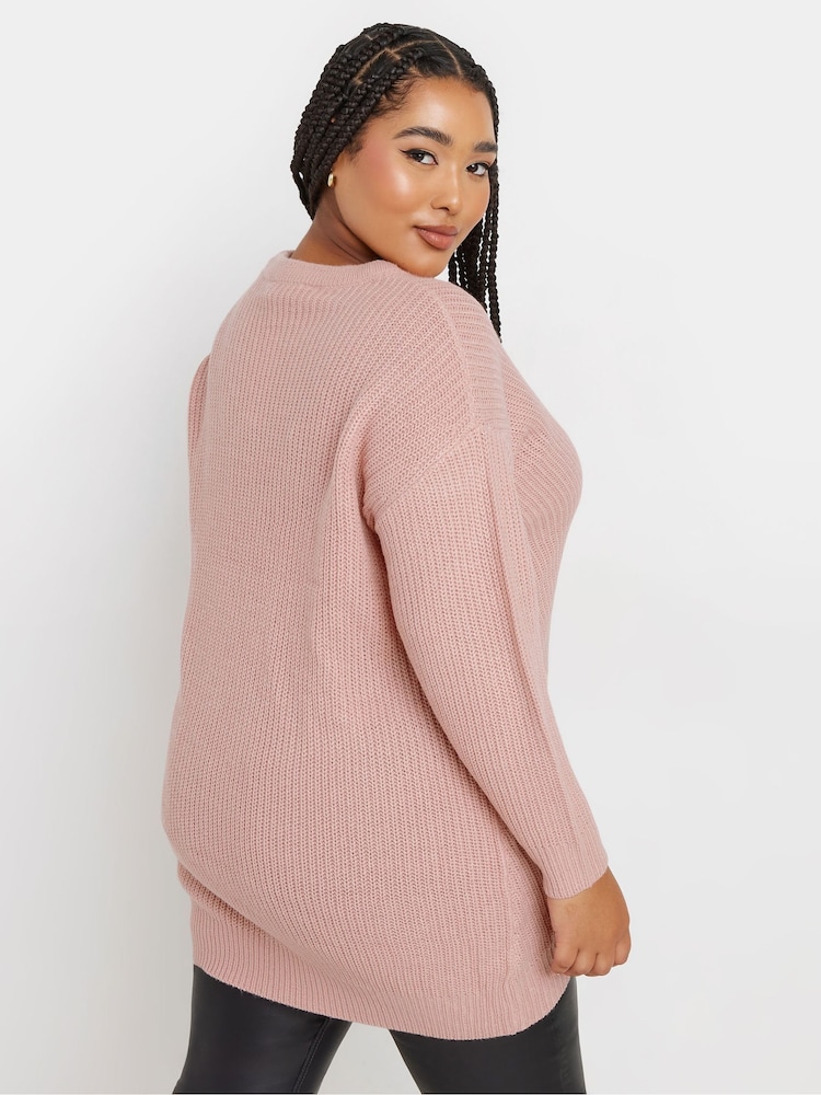 Yours Curve Pink Essential Jumper - Image 3 of 5