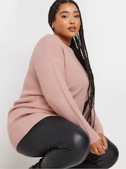 Yours Curve Pink Essential Jumper - Image 4 of 5