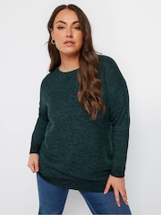 Yours Curve Green Essential Jumper - Image 1 of 5