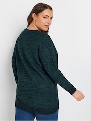 Yours Curve Green Essential Jumper - Image 3 of 5