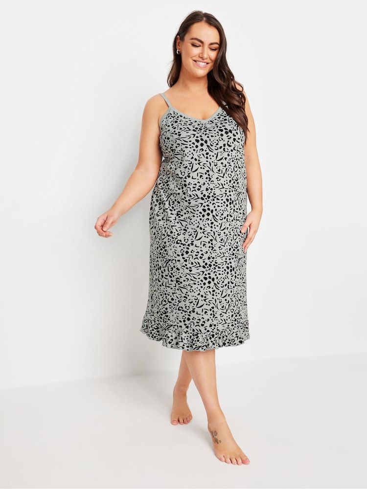 Yours Curve Grey Animal Print Chemise - Image 2 of 4