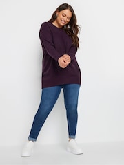 Yours Curve Purple Essential Jumper - Image 3 of 6