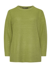 Yours Curve Green Drop Shoulder Jumper - Image 6 of 6