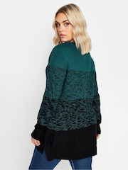 Yours Curve Blue Colourblock Jumper - Image 4 of 5
